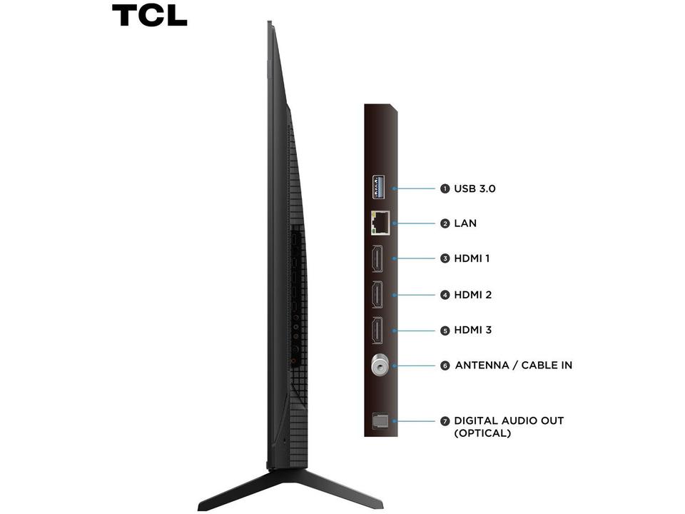 Smart TV 55" TCL 4K UHD QLED 55P7K Google TV AiPQ Google Assistente 3 HDMI 1 USB - 10
