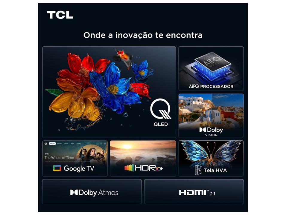 Smart TV 55" TCL 4K UHD QLED 55T6C Google TV 2026 - 1