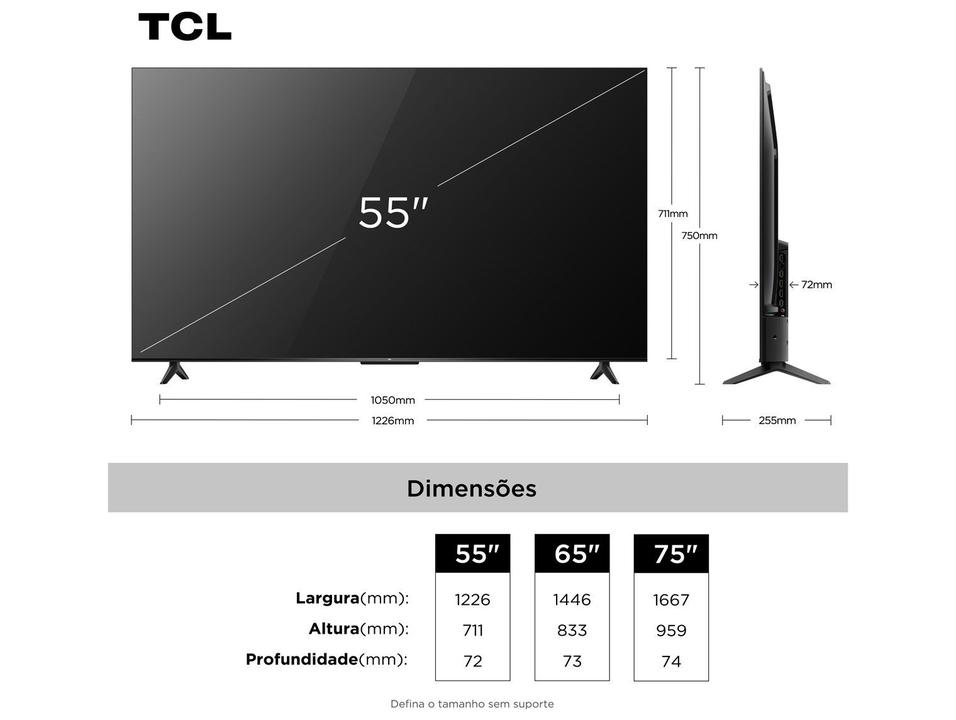 Smart TV 55" TCL 4K UHD QLED 55T6C Google TV 2026 - 6