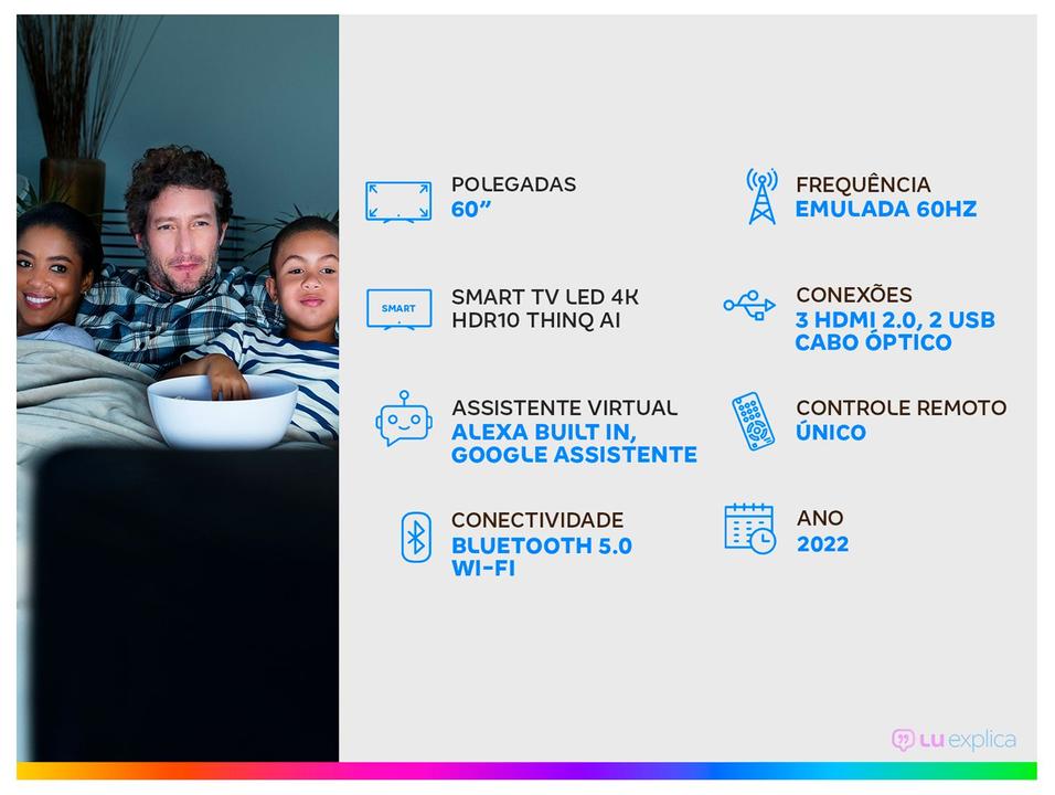 Smart TV 60” 4K LED LG 60UQ8050 AI Processor - 1