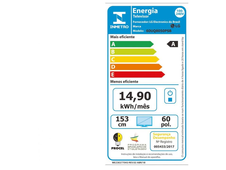Smart TV 60” 4K LED LG 60UQ8050 AI Processor - 10