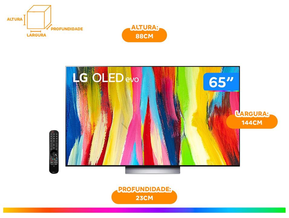 Smart TV 65” 4K OLED LG ThinQ OLED65C2PSA 120Hz - 12