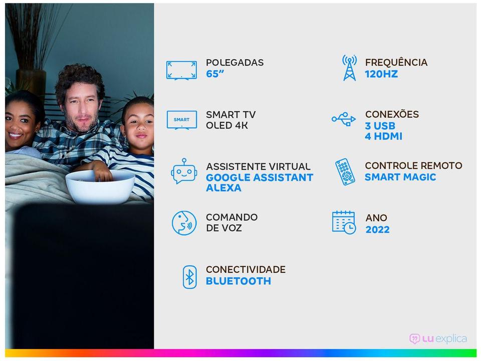 Smart TV 65” 4K OLED LG ThinQ OLED65C2PSA 120Hz - 2