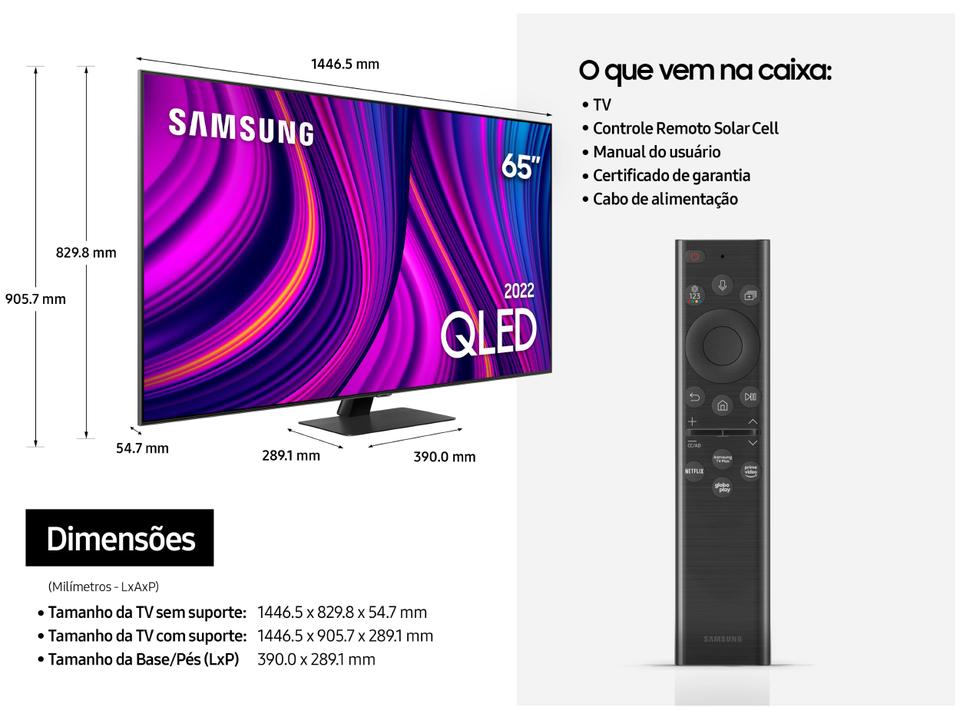 Smart TV 65” 4K QLED Samsung QN65Q80BA - 10