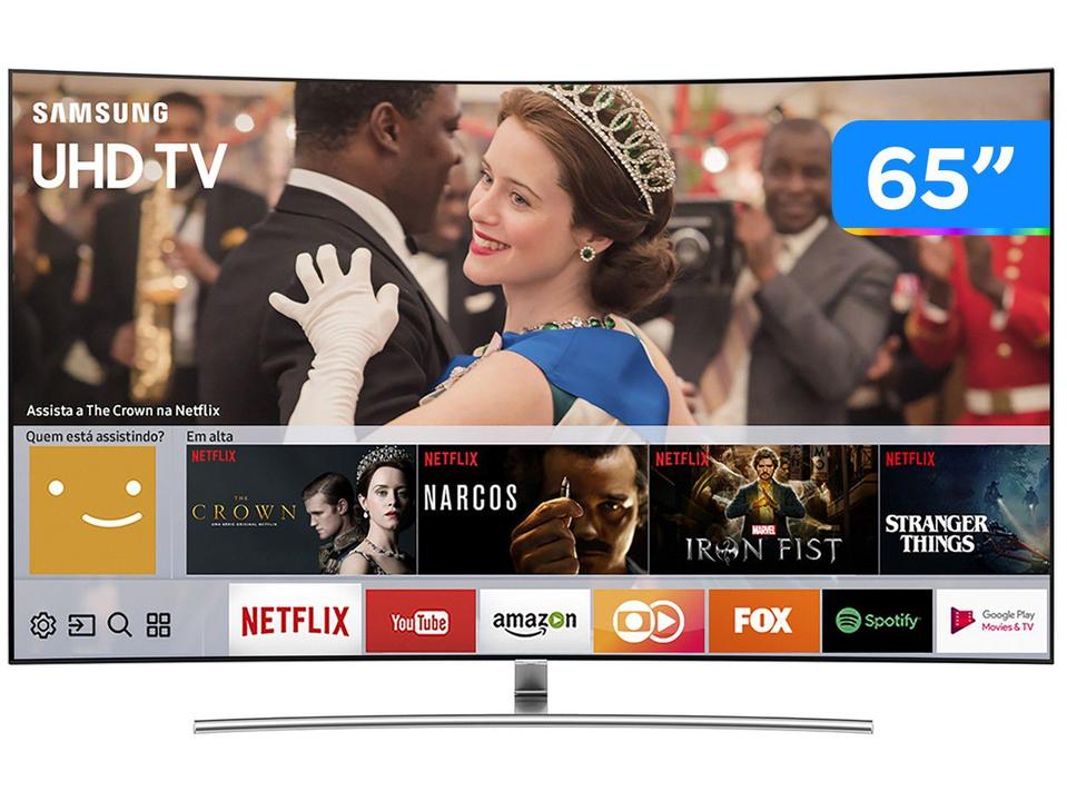 Smart TV 65” 4K QLED Samsung QN65Q8CAMGXZD - Curva Wi-Fi 4 HDMI 3 USB