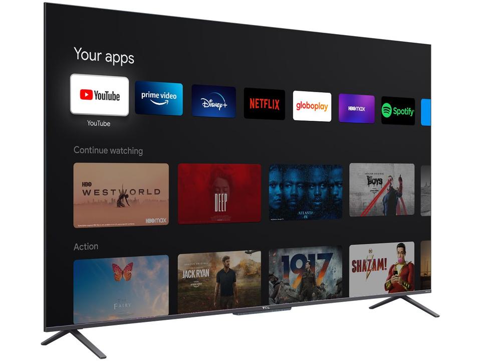 Smart TV 65” 4K UHD QLED TCL 65C725 VA Wi-Fi - Bluetooth Google Assistente Alexa 3 HDMI 2 USB - 5