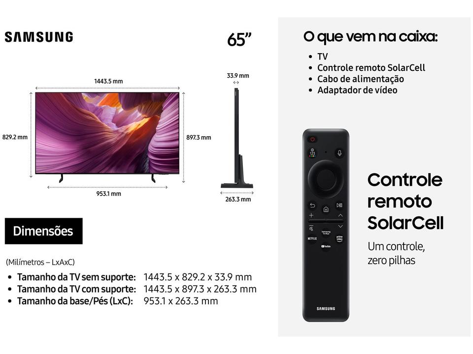 Smart TV 65" Samsung 4K OLED S85F QN65S85FAGXZD Tizen 2025 - 8