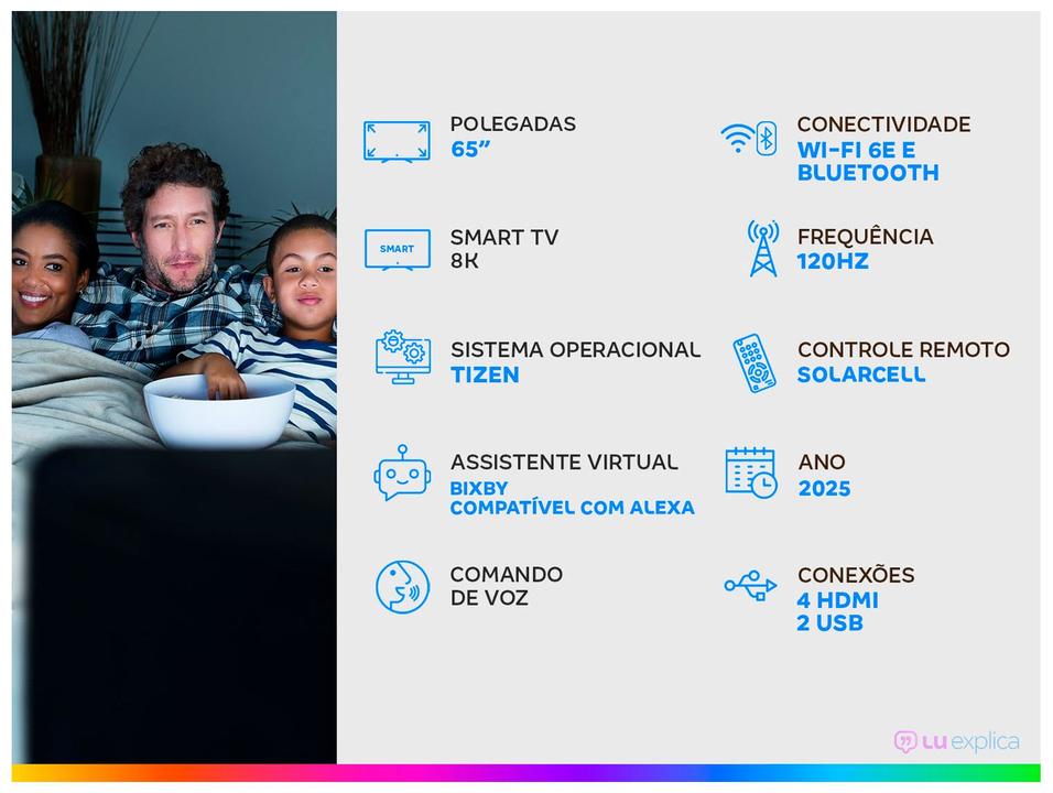 Smart TV 65" Samsung 8K Neo QLED Vision AI 65QN900F Tizen QN65QN900FGXZD 2025 - 1