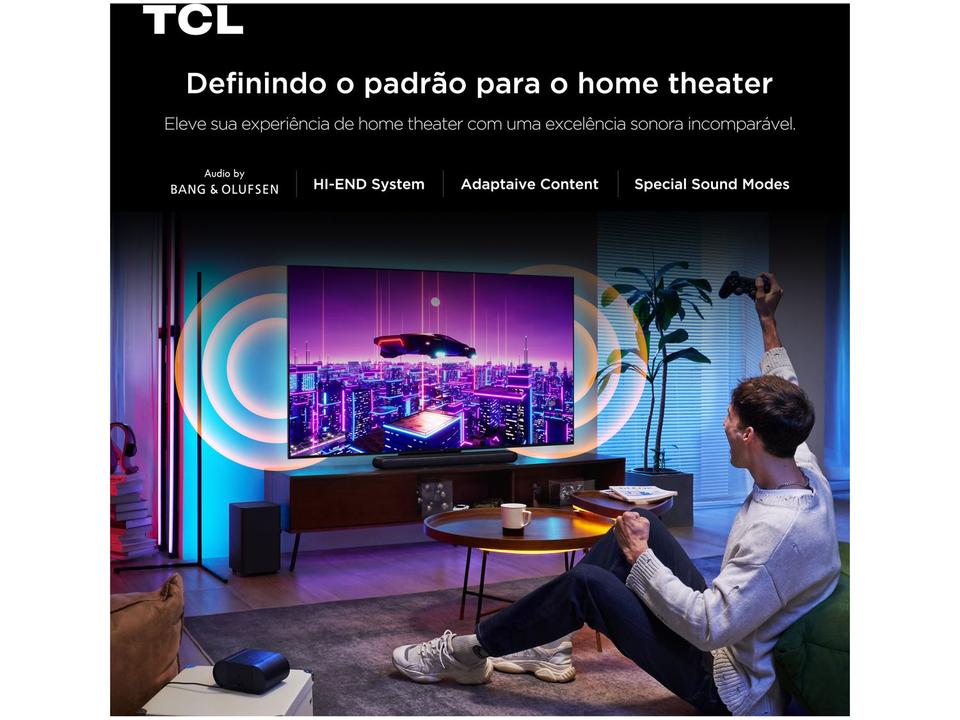 Smart TV 65" TCL 4K UHD MiniLED 65C7K 144Hz Google TV AiPQ Pro Google Assistente 4 HDMI - 7