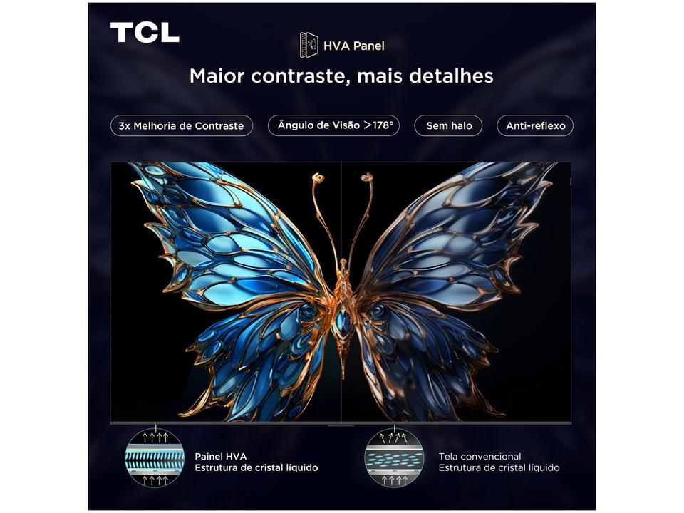 Smart TV 65" TCL 4K UHD QLED 65P7K Google TV AiPQ Google Assistente 3 HDMI 1 USB - 7