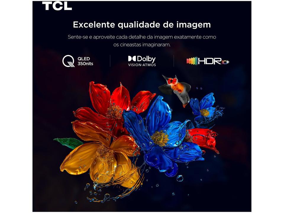 Smart TV 65" TCL 4K UHD QLED 65P7K Google TV AiPQ Google Assistente 3 HDMI 1 USB - 6