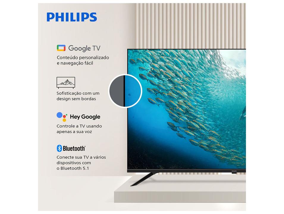 Smart TV 70" Philips 4K UHD DLED 70PUG7019/78 Google TV Quad Core Google Assistente 3 HDMI - 2
