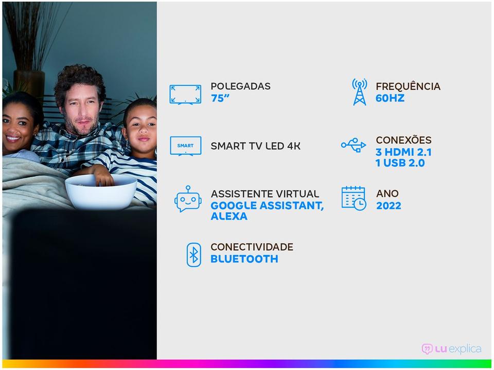 Smart TV 75” 4K LED TCL 75P735 VA 60Hz Hands - 1