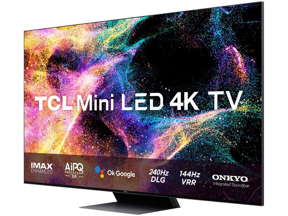 Smart TV 75” 4K QLED Mini LED TCL 75C845 - 120Hz Wi-Fi Bluetooth Google Assistente 4 HDMI - 2