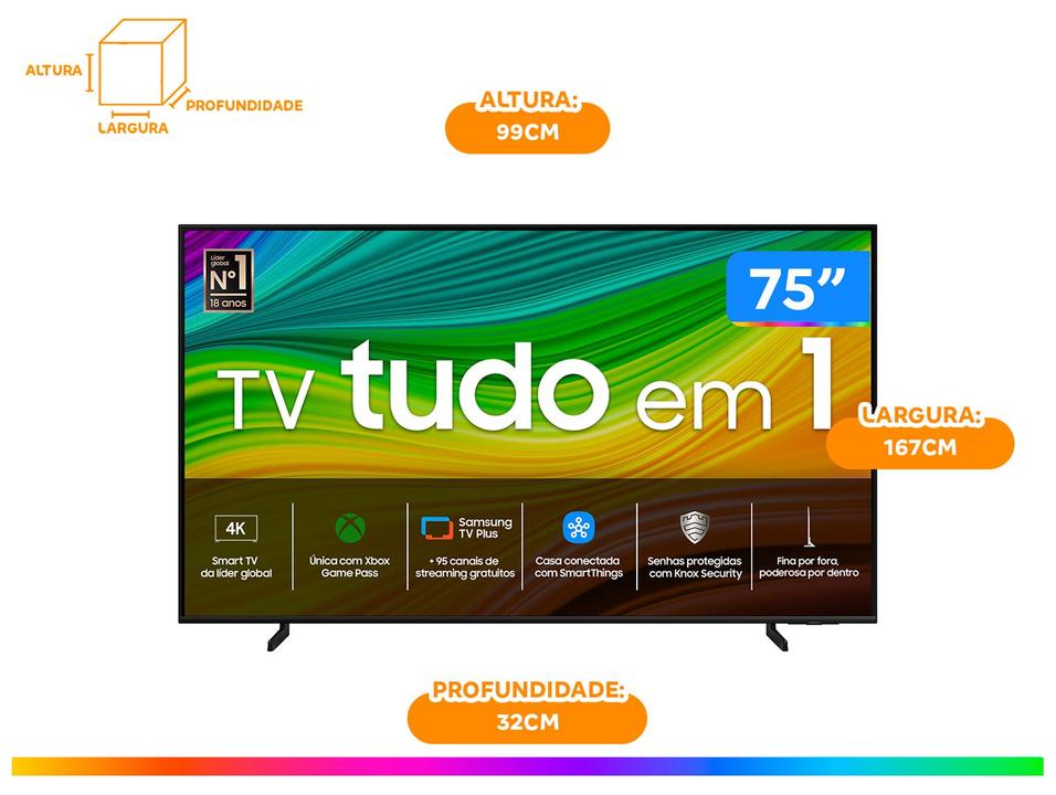 Smart TV 75" 4K UHD QLED SAMSUNG 75Q60DA Wi-Fi - 12