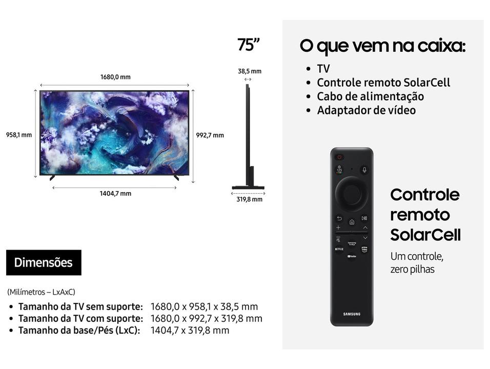 Smart TV 75" Samsung Ultra 8K Neo QLED Ultra QN900F QN75QN900FGXZD 120Hz Tizen NQ8 AI Gen2 Bixby Alexa 4 HDMI - 6