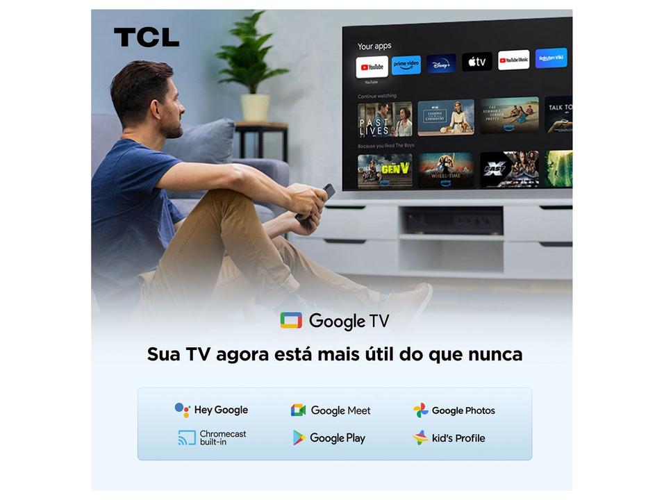 Smart TV 75" TCL 4K UHD LED HVA Google TV 75P6K 2025 - 5