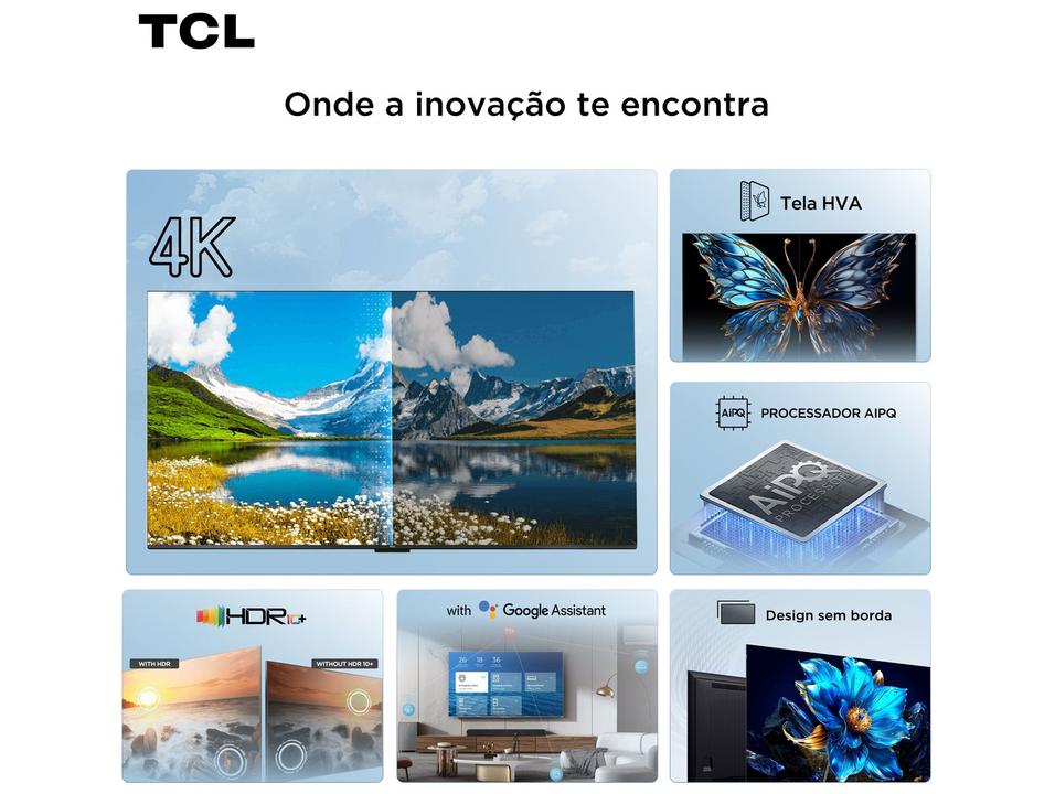 Smart TV 75" TCL 4K UHD LED HVA Google TV 75P6K 2025 - 4