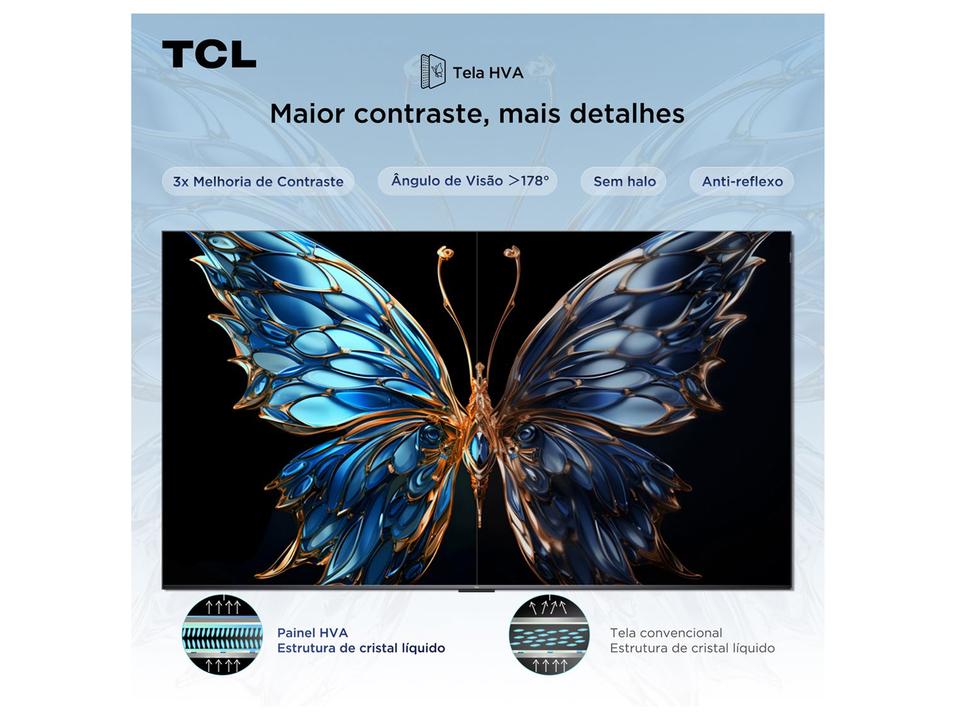 Smart TV 75" TCL 4K UHD LED HVA Google TV 75P6K 2025 - 2