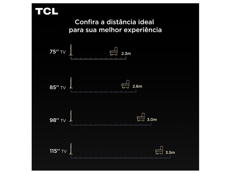 Smart TV 75" TCL 4K UHD MiniLED 75C7K 144Hz Google TV AiPQ Pro Google Assistente 4 HDMI - 3