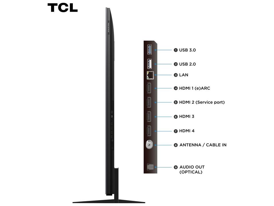 Smart TV 75" TCL 4K UHD MiniLED 75C7K 144Hz Google TV AiPQ Pro Google Assistente 4 HDMI - 8
