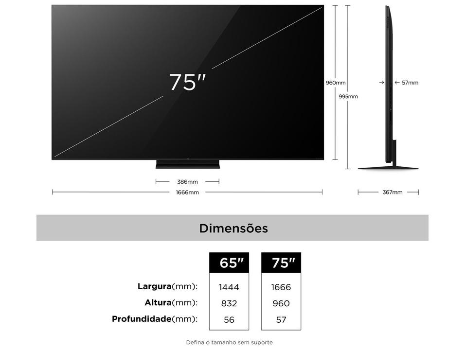 Smart TV 75" TCL 4K UHD SQD-Mini LED 75C7L Google TV 2026 - 9
