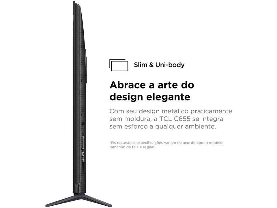 Smart TV 85” 4K UHD QLED TCL 85C655 Wi-Fi - 5