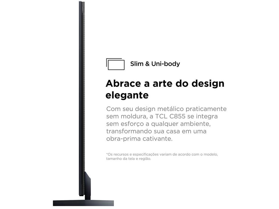 Smart TV 85" TCL 4K QD-Mini LED Ultra Premium C855 120Hz Android AiPQ Pro Google Assistente 4 HDMI - 8