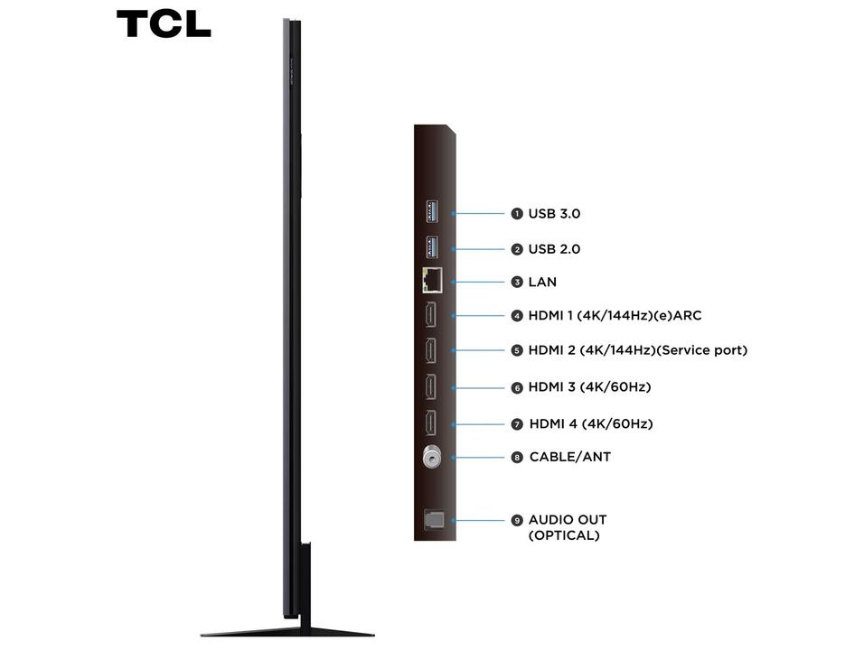 Smart TV 85" TCL 4K UHD Mini LED C8K 85C8K Google TV 2025 - 6
