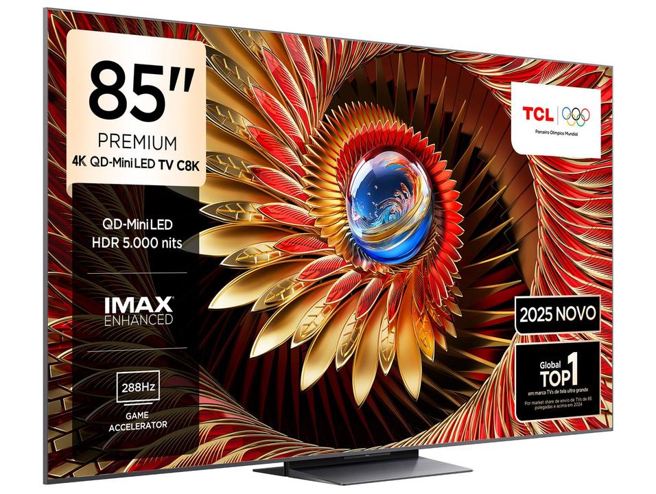 Smart TV 85" TCL 4K UHD Mini LED C8K 85C8K Google TV 2025 - 7