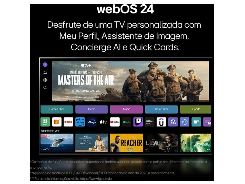 Smart TV 86" 4K LG Ultra HD 86UT8050 com Processador a5 Ger7 AI, Alexa/Chromecast integrado, Otimizador de Jogos, webOS 24 e Controle Smart Magic - 10