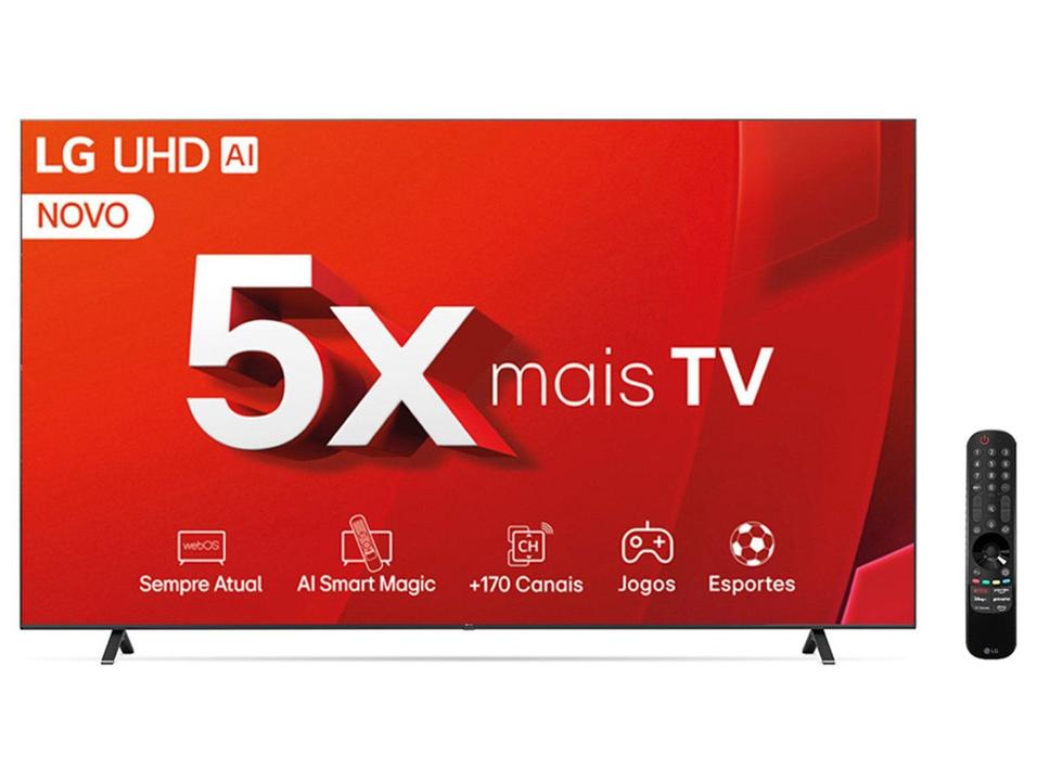 Smart TV 86" 4K LG Ultra HD 86UT8050 com Processador a5 Ger7 AI, Alexa/Chromecast integrado, Otimizador de Jogos, webOS 24 e Controle Smart Magic - 3