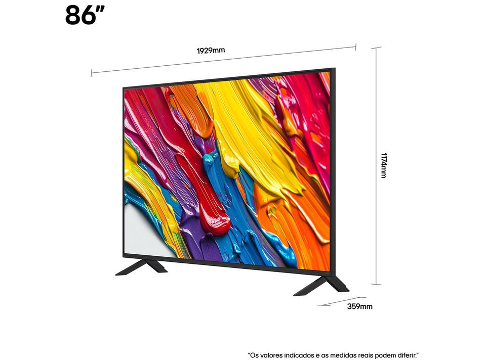 Smart TV 86" LG 4K Ultra HD QNED 86QNED82ASG webOS 25 a7 AI Processor 4K Gen8 Alexa 3 HDMI - 18