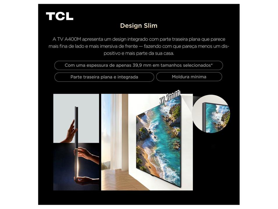 Smart TV 98" TCL 4K UHD QD-Mini LED 98A400M Google TV 2026 - 3