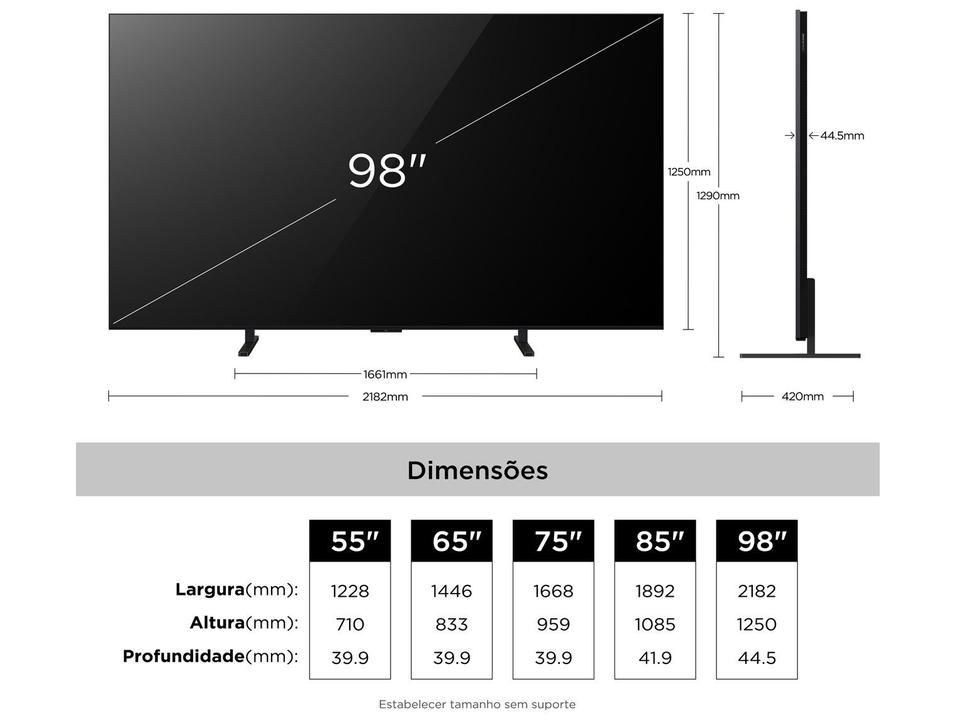 Smart TV 98" TCL 4K UHD QD-Mini LED 98A400M Google TV 2026 - 6