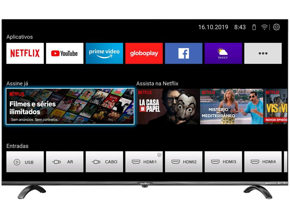 Smart TV UHD D-LED 55” Britania BTV55Q20N5SBL - 4