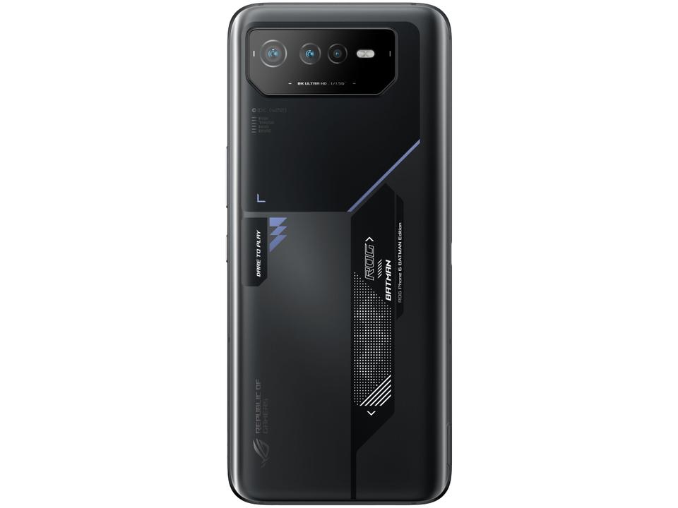 Smartphone Asus Rog Phone 6 Batman Edition 256GB Preto 5G Snapdragon 8+ Gen 1 12GB RAM 6,78" Câm. Tripla + Selfie 12MP Dual Chip - 10