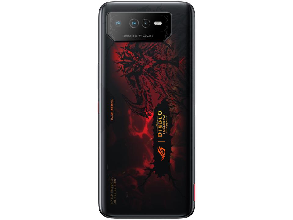 Smartphone Asus Rog Phone 6 Diablo Immortal Edition 512GB Preto 5G Snapdragon 8+ Gen 16GB RAM 6,78" Câm. Tripla + Selfie 12MP Dual Chip - 10