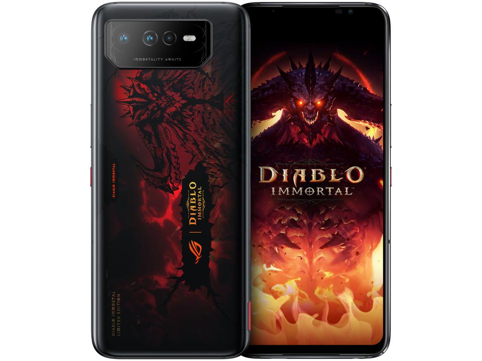 Smartphone Asus Rog Phone 6 Diablo Immortal Edition 512GB Preto 5G Snapdragon 8+ Gen 16GB RAM 6,78" Câm. Tripla + Selfie 12MP Dual Chip - 14