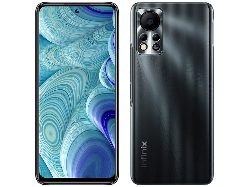 Smartphone Infinix Hot 11S 128GB Preto 4G 6GB RAM 6,78” Câm. Tripla + Selfie 8M