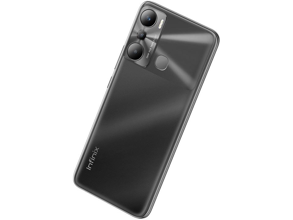 Smartphone Infinix Hot 20i 128GB Preto 4G MediaTek Helio G25 4GB RAM 6,6" Câm. Tripla + Selfie 8MP Dual Chip - 8