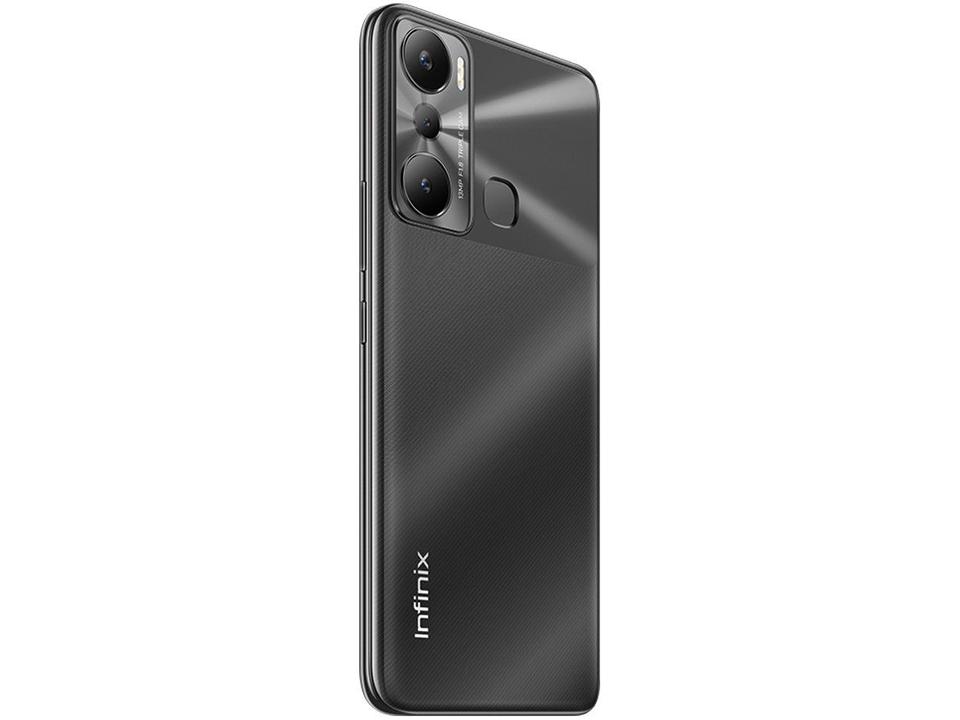 Smartphone Infinix Hot 20i 128GB Preto 4G MediaTek Helio G25 4GB RAM 6,6" Câm. Tripla + Selfie 8MP Dual Chip - 4