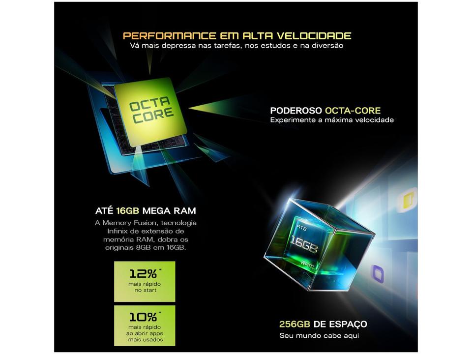 Smartphone Infinix Hot 40i 256GB Preto 8GB RAM 6,6" Câm. Dupla Dual Chip - 6