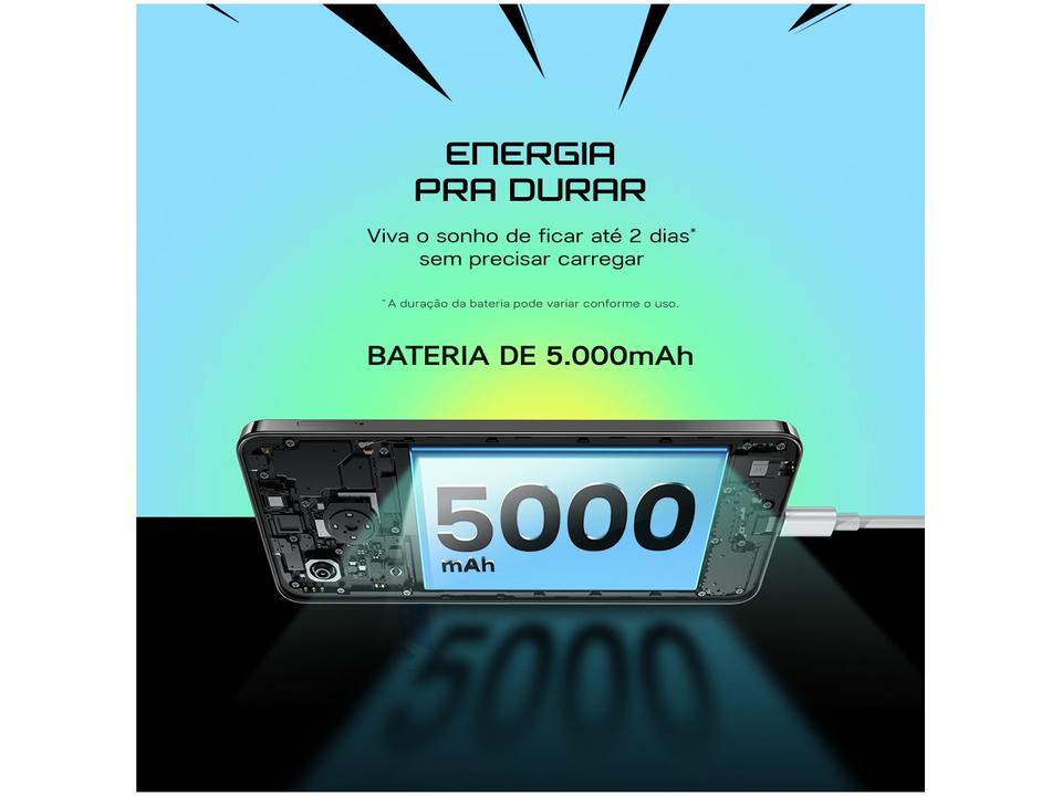 Smartphone Infinix Hot 40i 256GB Preto 8GB RAM 6,6" Câm. Dupla Dual Chip - 9