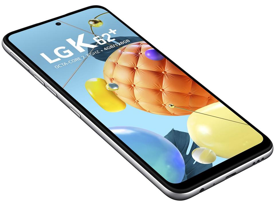 Smartphone LG K62+ 128GB Branco 4G Octa-Core - 4GB RAM Tela 6,59” Câm. Quádrupla + Selfie 28MP - 14