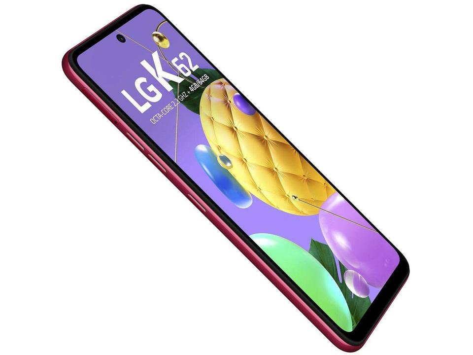 Smartphone LG K62 64GB Vermelho 4G Octa-Core - 4GB RAM Tela 6,59” Câm. Quádrupla + Selfie 13M - 21