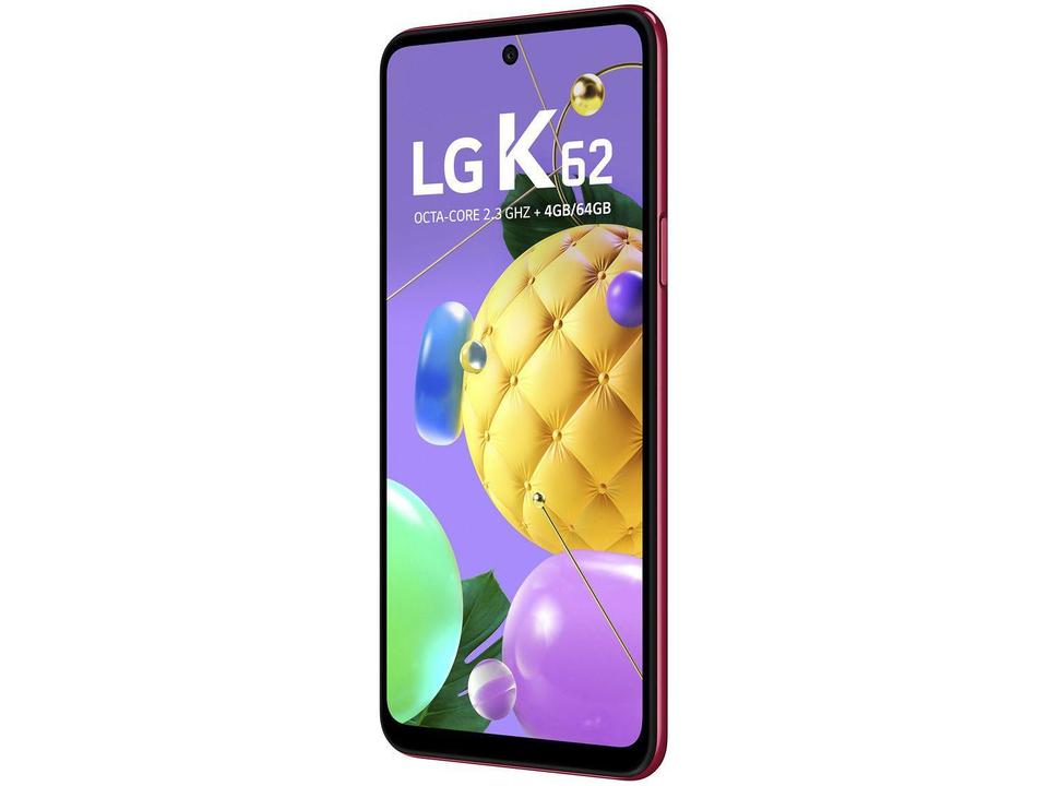 Smartphone LG K62 64GB Vermelho 4G Octa-Core - 4GB RAM Tela 6,59” Câm. Quádrupla + Selfie 13MP - 18