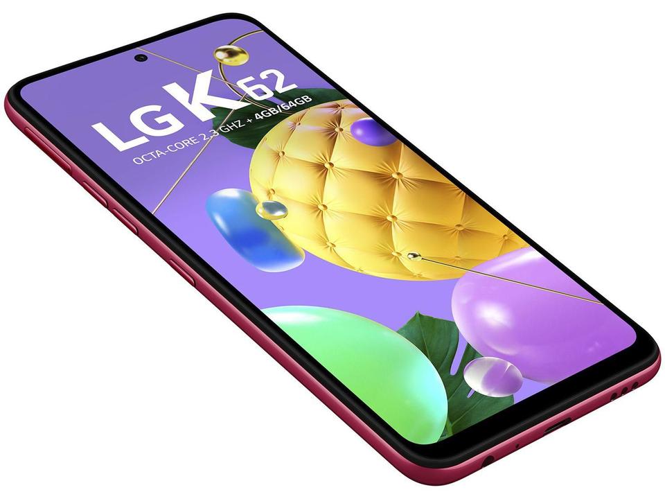 Smartphone LG K62 64GB Vermelho 4G Octa-Core - 4GB RAM Tela 6,59” Câm. Quádrupla + Selfie 13MP - 17