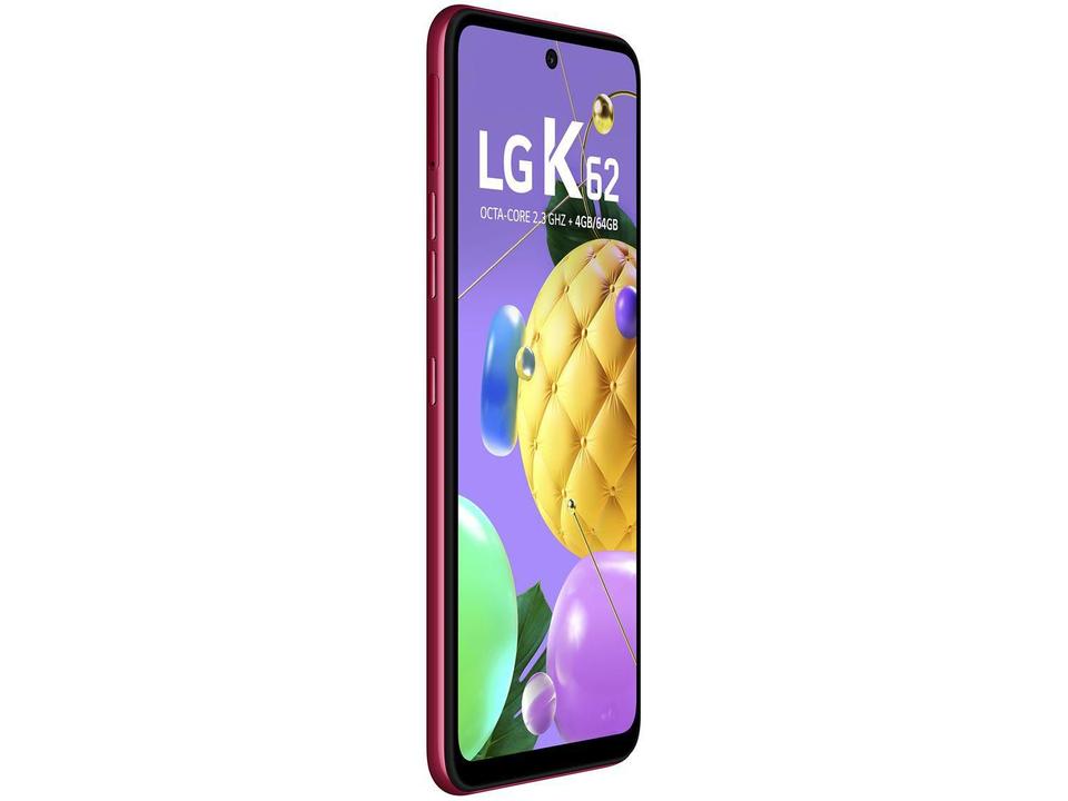 Smartphone LG K62 64GB Vermelho 4G Octa-Core - 4GB RAM Tela 6,59” Câm. Quádrupla + Selfie 13MP - 5