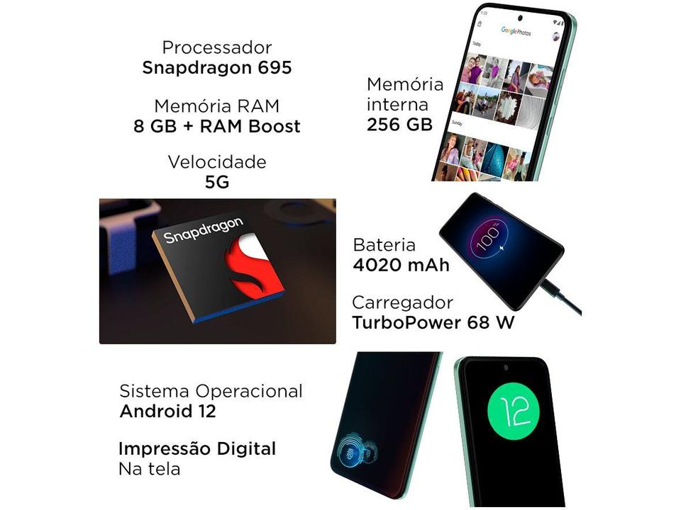 Smartphone Motorola Edge 30 Neo 256GB Lilás 5G Octa-Core 4GB RAM 6,3” Câm. Dupla + Selfie 32M - 4